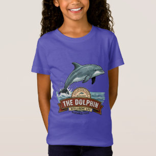 Camiseta Gráfica de Golfinhos Estrelas para Menina
