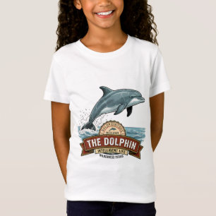 Camiseta Gráfica de Golfinhos Estrelas para Menina