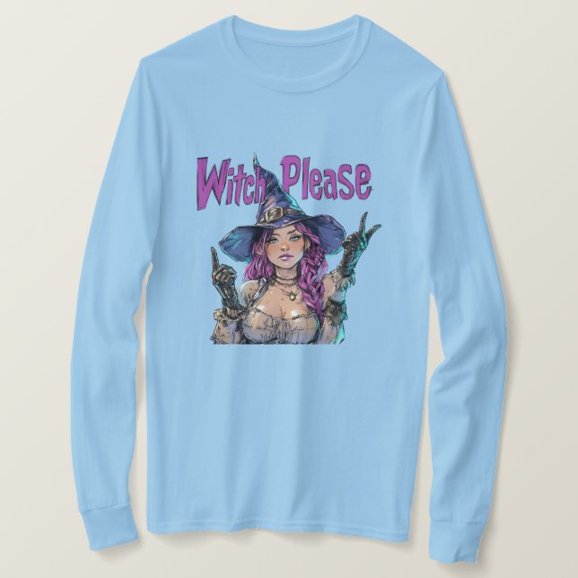 Camiseta Gráfica de Halloween Witch Please – Diver (Frente do Design)