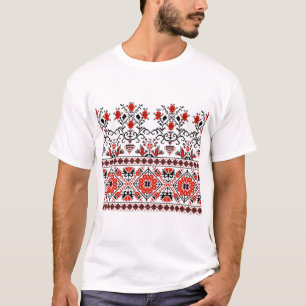 Camiseta Gráfica de Herança Eslava Cruz Tradiciona