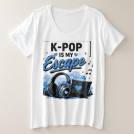 Camiseta Gráfica de K-POP É Meu Fone de Ouvido de
