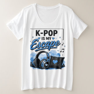 Camiseta Gráfica de K-POP É Meu Fone de Ouvido de