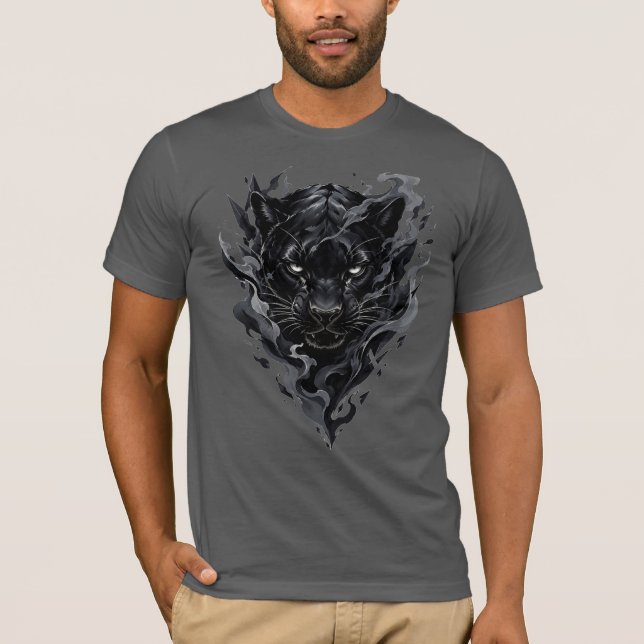 Camiseta Gráfica de Leopardo Preto (Frente)