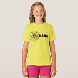 Camiseta Gráfica de Linha de Margarida Fofa Floral
