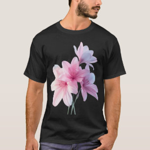 Camiseta Gráfica de Lírio Rosa Estético.