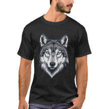 Camiseta Gráfica de Lobo Solitário Feroz