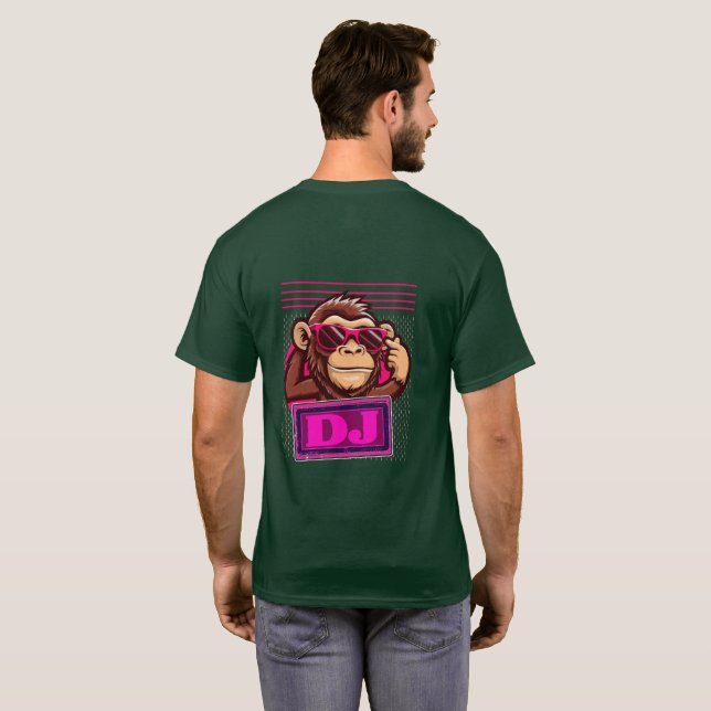 Camiseta Gráfica de Macaco de Desenho Animado Funk (Parte Traseira Completa)