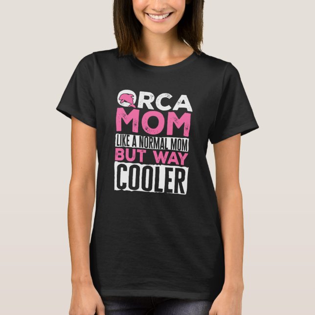 Camiseta Gráfica de Mãe Orca Para Mulheres Meninas (Frente)