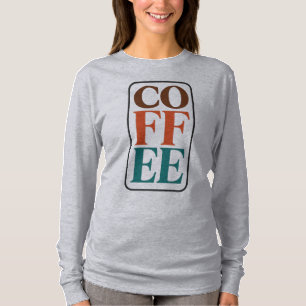 Camiseta Gráfica de Manga Longa Amante de Café