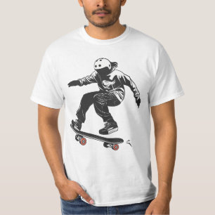 Camiseta Gráfica de Manobra de Skate – Streetwear