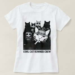Camiseta Gráfica de Meme Engraçado de Gatos Gângst