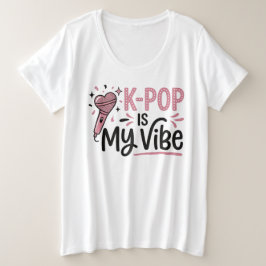 Camiseta Gráfica de Microfone K-POP Is My Vibe