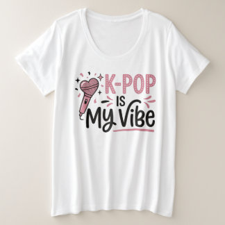 Camiseta Gráfica de Microfone K-POP Is My Vibe