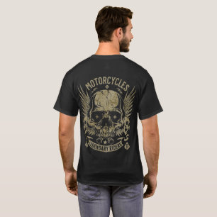 Camiseta gráfica de motocicleta com caveira de mot