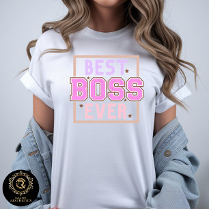 Camiseta Gráfica de Negócios Casuais Melhor Chefe 