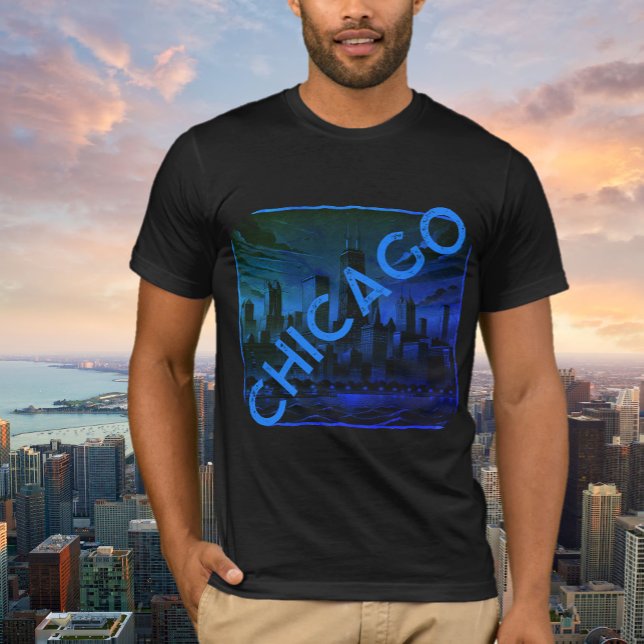 Camiseta Gráfica de Nome Azul de Chicago (Criador carregado)