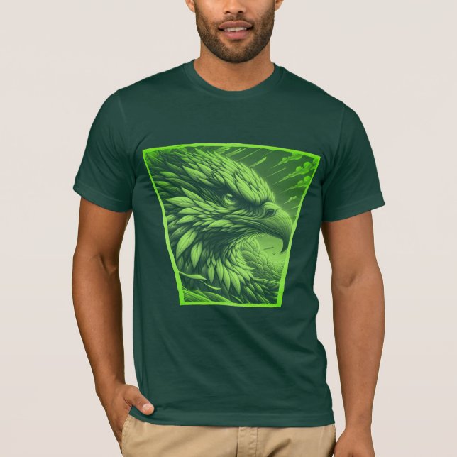 Camiseta Gráfica de Nome da Águia Verde (Frente)