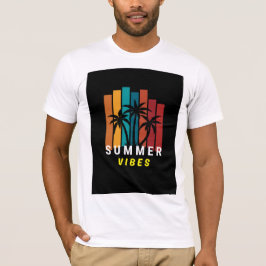 Camiseta Gráfica de Palmeira com Vibrações de Verã