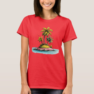 Camiseta Gráfica de Palmeira Vibes da Ilha Tropica
