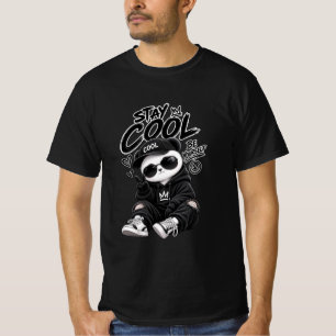 Camiseta Gráfica de Panda Bonito e Frio