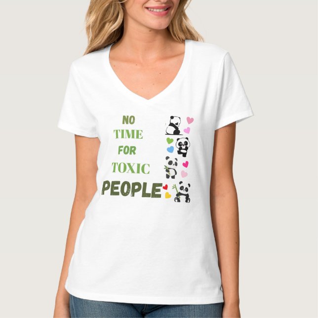 Camiseta Gráfica de Panda Fofo com Slogan (Frente)