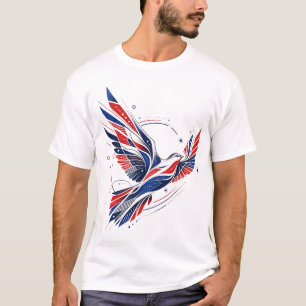 Camiseta Gráfica de Pássaro Patriótico Vermelho Br