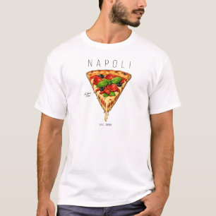 Camiseta Gráfica de Pizza Napolitana Autêntica