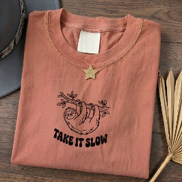 Camiseta Gráfica de Preguiça Vintage para Uso Casu