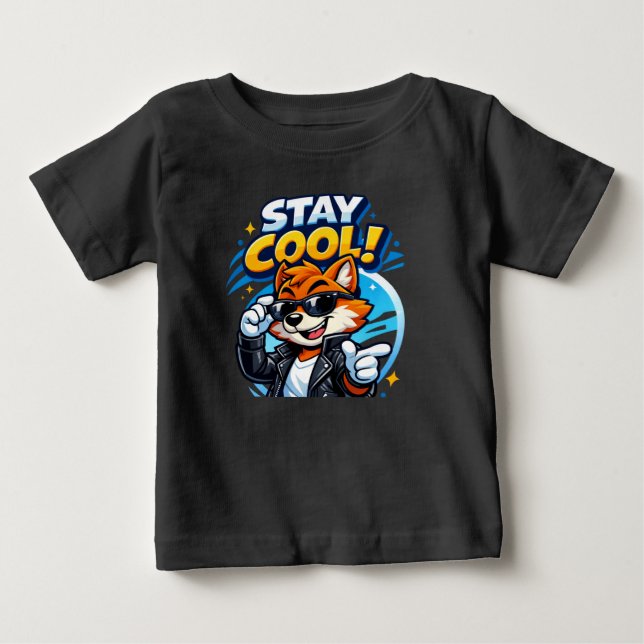 Camiseta Gráfica de Raposa para Crianças – Algodão (Frente)