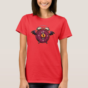 Camiseta Gráfica de Relógio Alarme Morcego Assusta