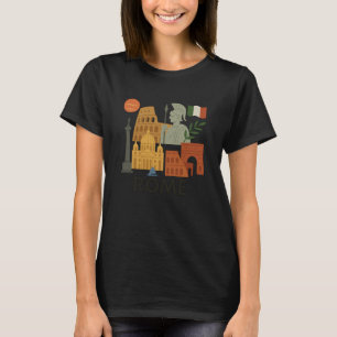Camiseta Gráfica de Roma Itália Pontos Turísticos