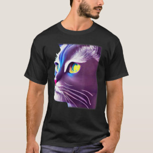 Camiseta Gráfica de rosto de gato animal de estimação imp