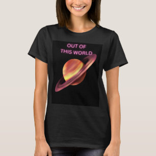 Camiseta Gráfica de Saturno Rosa Neon Fora deste M