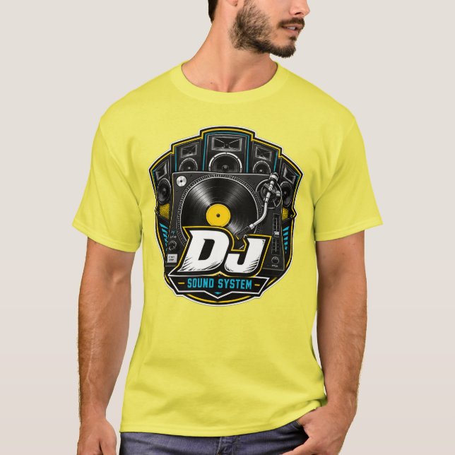 Camiseta Gráfica de Sistema de Som de DJ (Frente)