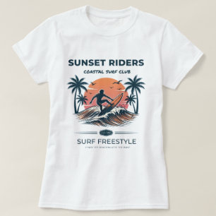 Camiseta Gráfica de Surf Vintage Sunset Riders Cos