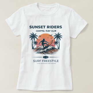 Camiseta Gráfica de Surf Vintage Sunset Riders Cos
