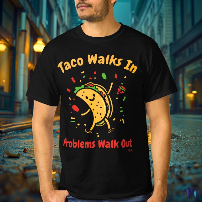 Camiseta Gráfica de Taco com Arte Pop Ousada (Criador carregado)