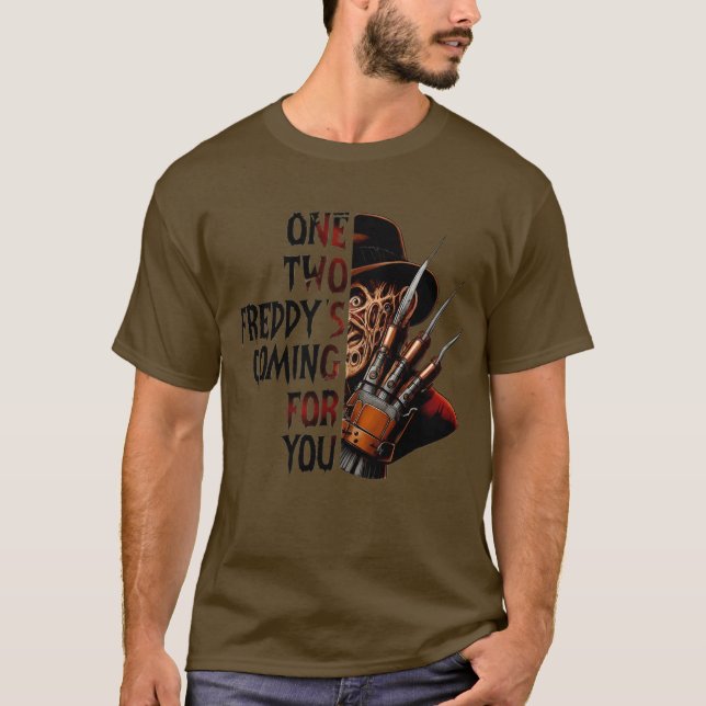 Camiseta gráfica de terror de Freddy para o Hallow (Frente)