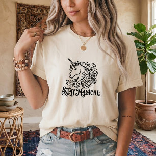 Camiseta Gráfica de Unicórnio Mágico para Mulheres