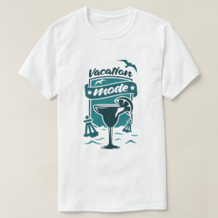 Camiseta gráfica de verão relaxado modo férias