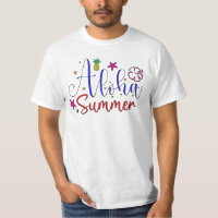 Camiseta Gráfica de Verão Tropical Aloha