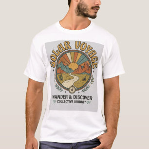 Camiseta Gráfica de Viagem Solar com Estética Vint