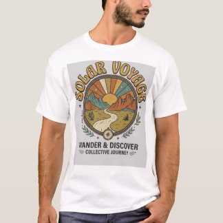 Camiseta Gráfica de Viagem Solar com Estética Vint