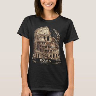 Camiseta Gráfica de Viagem Vintage do Coliseu Roma