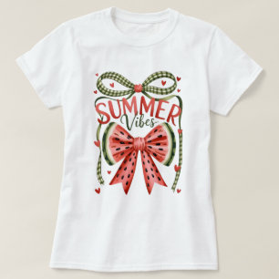 Camiseta Gráfica de Vibrações de Verão Retrô