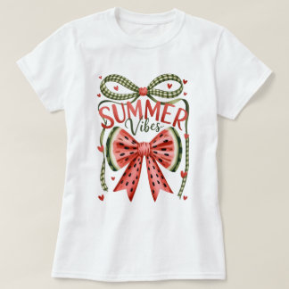 Camiseta Gráfica de Vibrações de Verão Retrô
