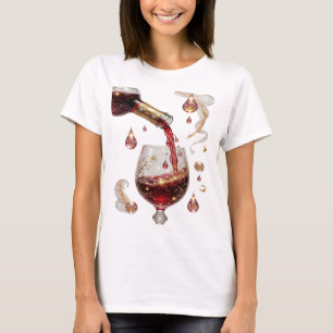 Camiseta Gráfica de Vinho Tinto Ouro Clássico