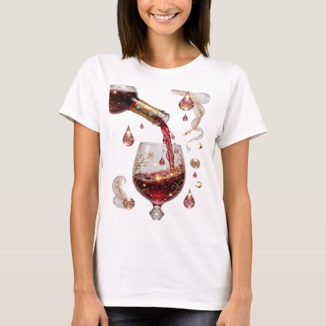 Camiseta Gráfica de Vinho Tinto Ouro Clássico (Frente)