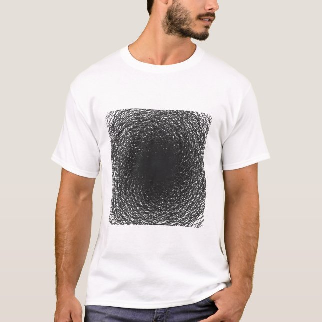 Camiseta Gráfica de Vórtice de Rabisco Abstrato (Frente)