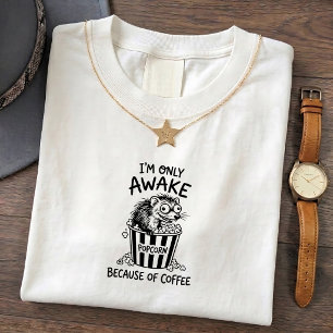Camiseta Gráfica Divertida de Café e Doninha